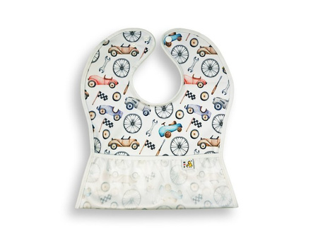 Śliniak Kokosi z kieszonką, Auta Retro – Nic nie spadnie na podłogę!!!