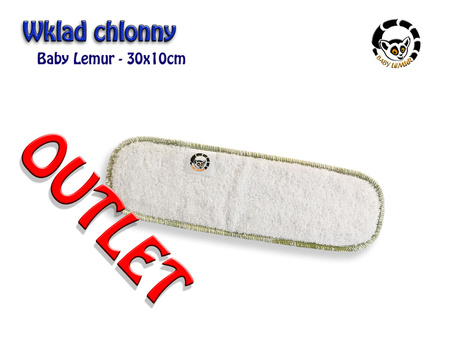 OUTLET Wkład chłonny Baby Lemur frotte 30x11cm zielony, 3 warstwy
