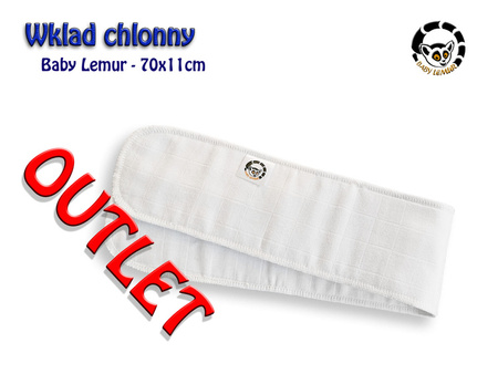 OUTLET Wkład chłonny Baby Lemur-muślinowy, 70x11cm, 5 warstw
