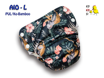 Pieluszka AIO - L, Ko-Bamboo, Małpki