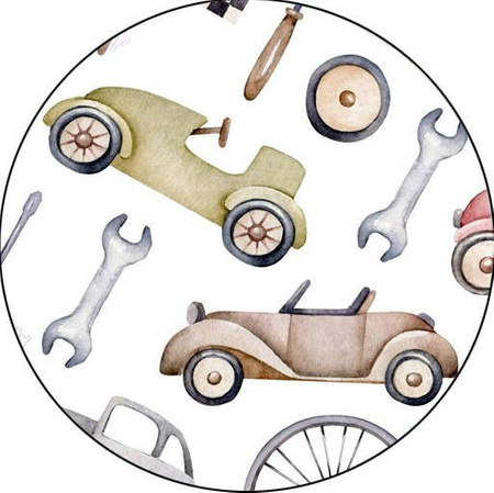 Śliniak Kokosi z kieszonką, Auta Retro – Nic nie spadnie na podłogę!!!