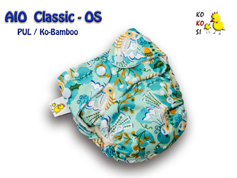 Pieluszka AIO - OS, Ko-Bamboo, Śpiące Ptaki