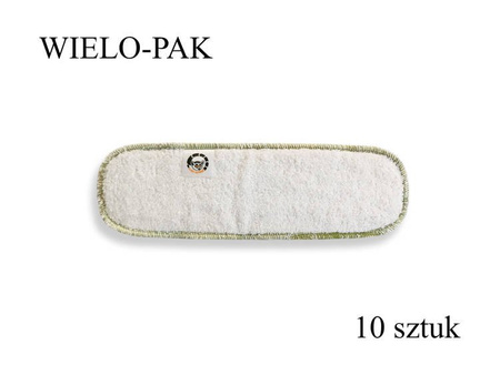 Zestaw 10 wkładów chłonnych Baby Lemur frotte 30X10cm zielony, 3 warstwy