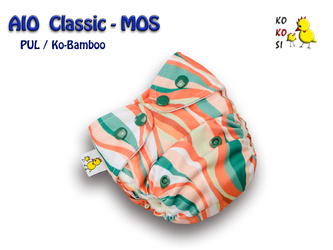 Pieluszka AIO - MOS, Ko-Bamboo, Szlaczki