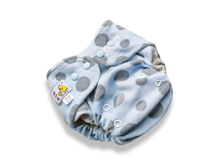 Formowanka OS z kieszonką, Grochy na niebieskim, bambus/welur