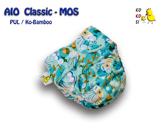 Pieluszka AIO - MOS, Ko-Bamboo, Śpiące Ptaki