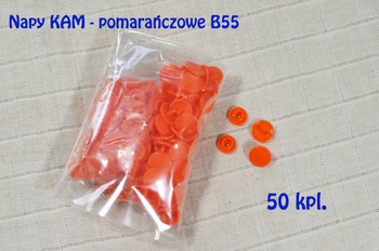 napy plastikowe 18\" 50kpl - kolor Pomarańczowe B55