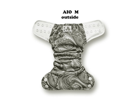 Pieluszka AIO - M, Ciemko, PUL/KoBamboo 