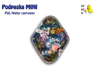 Podpaska MINI, Tajemniczy Ogród/ welur czerwony