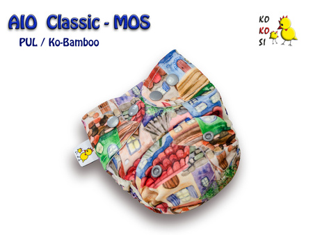 Pieluszka AIO - MOS, Ko-Bamboo, Domki