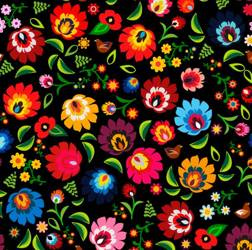 Dzianina PUL , Łowicki na czarnym