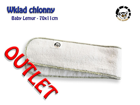 OUTLET Wkład chłonny Baby Lemur frotte 70x11cm zielony, 3 warstwy