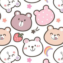 Dzianina PUL , Pudrowe Misie